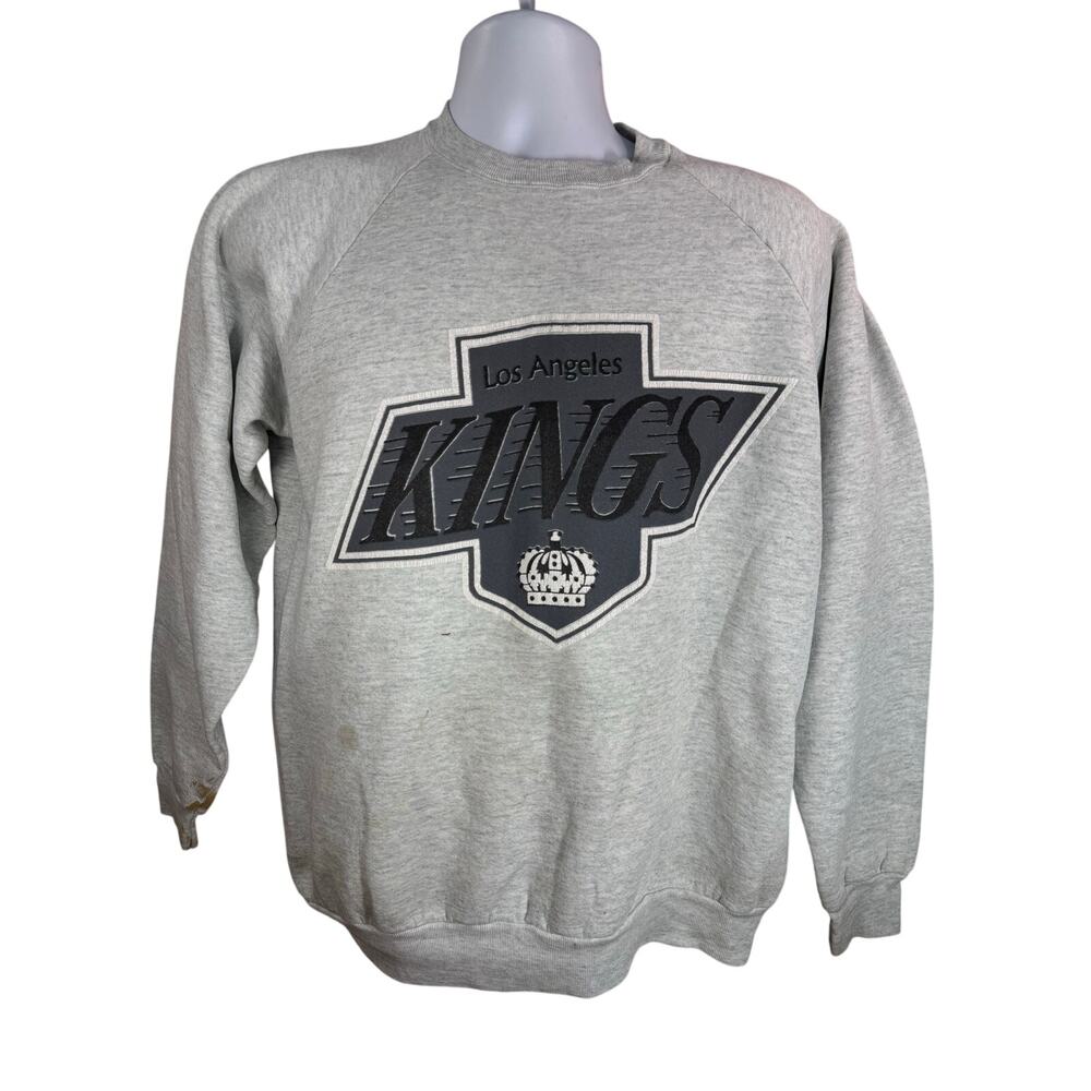 Vintage 90s Los Angeles Kings NHL Sweatshirt Gray Adult Large USA Made 22x27